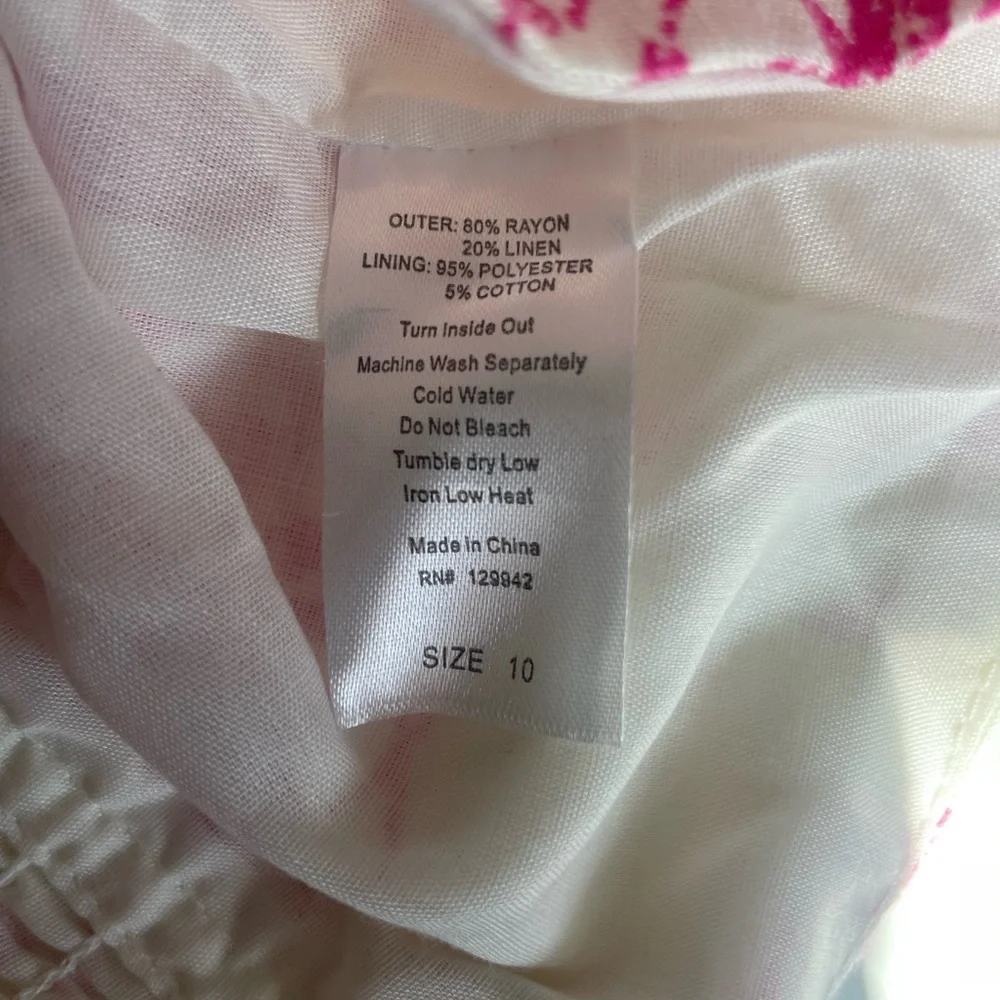 Paisley Lane Linen Top Pink Floral Girls Top Size 10 Easter Cottagecore NWT